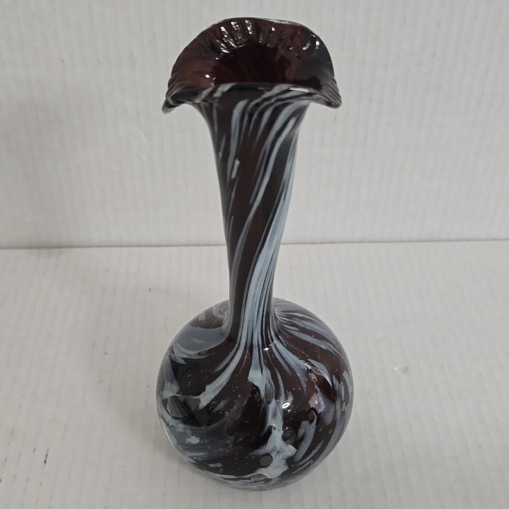 Hand Blown Swirled Glass Vase